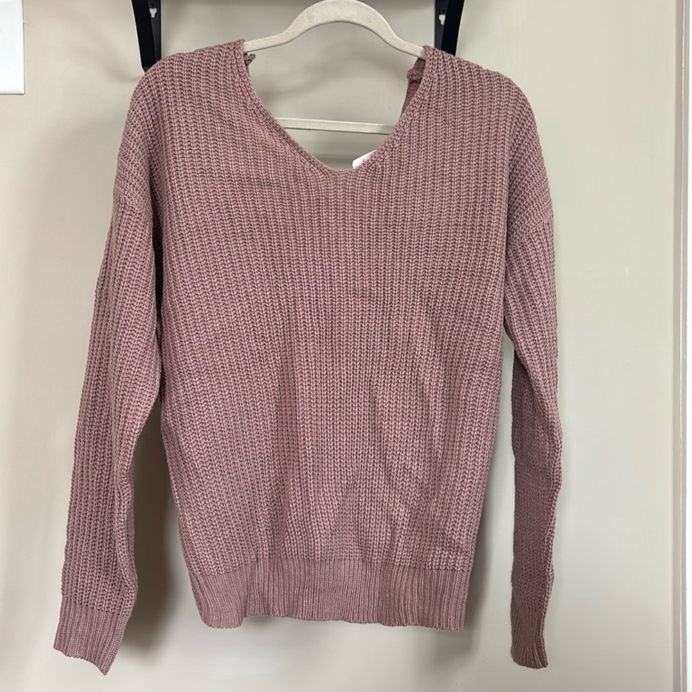 Women’s (M) Love Tree mauve knit sweater new